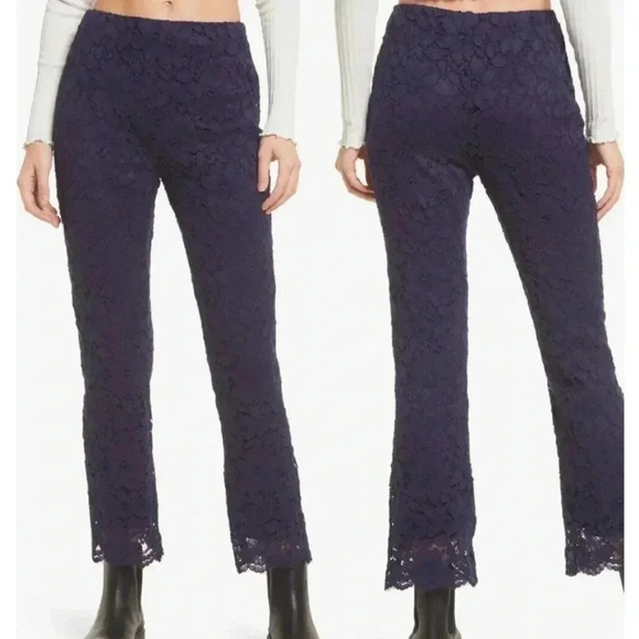 Free People wild laces pull on crop flare pants size M - Picture 2 of 16